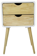 Tables Rustic End Tables - 16" X 12" X 26" White MDF, Wood End Table with Drawer HomeRoots