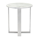 Tables Rustic End Tables - 18.1" X 18.1" X 20.5" Stone And Brushed Stainless Steel End Table HomeRoots