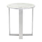 Tables Rustic End Tables - 18.1" X 18.1" X 20.5" Stone And Brushed Stainless Steel End Table HomeRoots