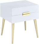 Tables Rustic End Tables - 20" X 16" X 24" White And Gold Metal End Table HomeRoots