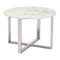 Tables Rustic End Tables - 24" X 24" X 16.9" Stone And Ss Globe End Table HomeRoots