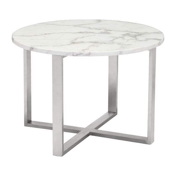 Tables Rustic End Tables - 24" X 24" X 16.9" Stone And Ss Globe End Table HomeRoots