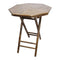 Tables Rustic End Tables - 28" X 26" X 30" Brown Bamboo Octagonal Folding End Table HomeRoots