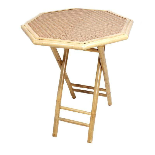 Tables Rustic End Tables - 28" X 26" X 30" Natural/Tan Bamboo Octagonal Folding End Table HomeRoots