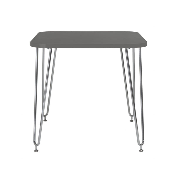 Tables Rustic Table - 31.5" X 31.5" X 30" Gray Melamine over Particle Board Activity Table with Chrome Legs HomeRoots