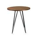 Tables Rustic Table - 36" X 36" X 37" American Walnut Veneer Top Round Counter Table with Black Powder Coated Steel Legs HomeRoots