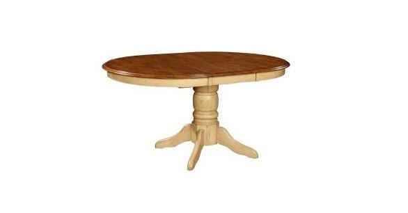 Tables Rustic Table - 42" X 57" X 30" Two Tone Hardwood Pedestal Table HomeRoots