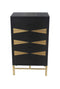 Tables Side Tables - 14" x 23" x 40" Black & Gold, 4 Drawer - Side Table HomeRoots