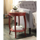 Tables Side Tables - 18" X 18" X 24" Red Solid Wood Leg Side Table HomeRoots