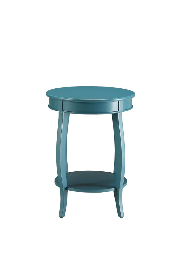 Tables Side Tables - 18" X 18" X 24" Teal Solid Wood Leg Side Table HomeRoots