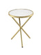 Tables Side Tables - 19" X 19" X 25" Mirror & Gold Metal Tube Side Table HomeRoots