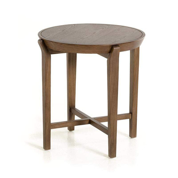 Tables Side Tables - 25" Walnut Wood and Veneer Side Table HomeRoots