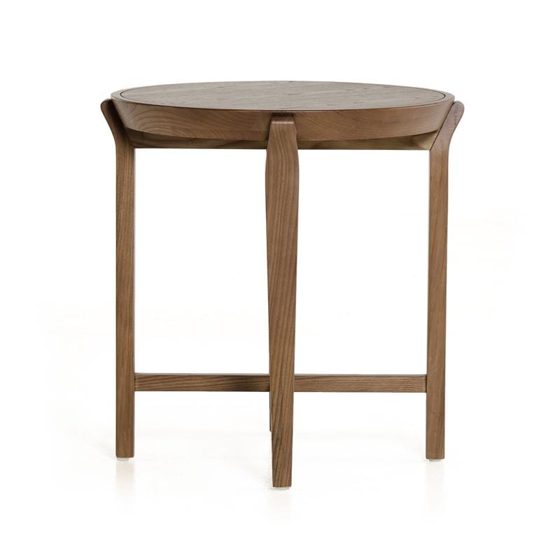 Tables Side Tables - 25" Walnut Wood and Veneer Side Table HomeRoots