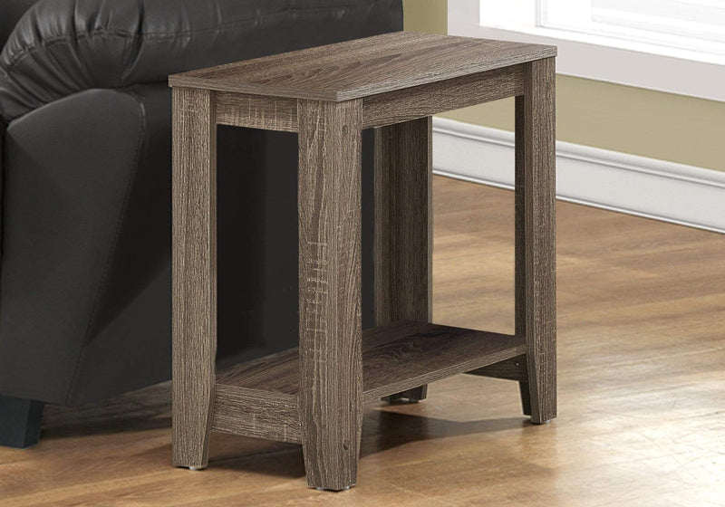 Tables Small Accent Table - 11'.75" x 23'.75" x 22" Dark Taupe, Particle Board, Laminate - Accent Table HomeRoots