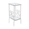 Tables Small Accent Table - 12" x 16" x 30" White, Clear, Metal, Tempered Glass - Accent Table HomeRoots