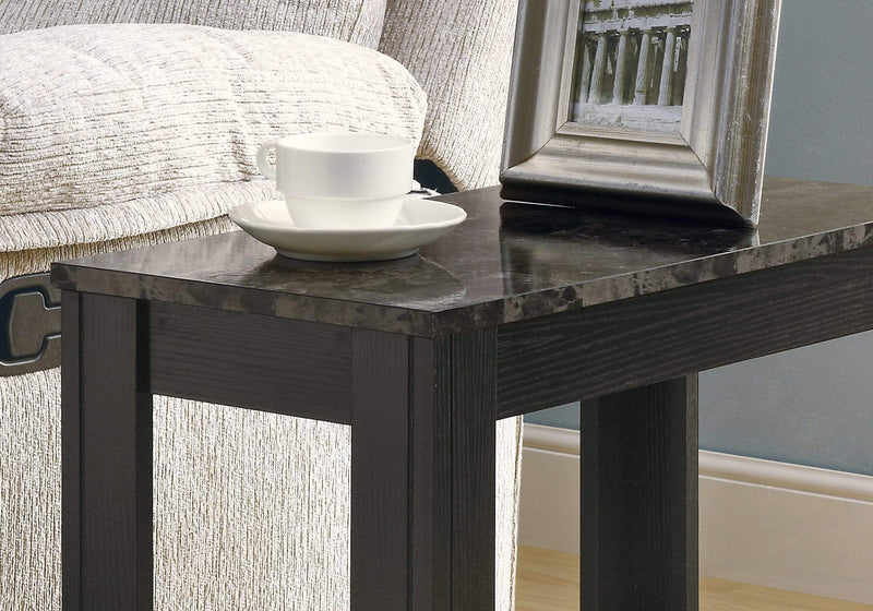 Tables Small Accent Table - 12" x 23'.75" x 21'.5" Black, Grey, Particle Board, Laminate, Mdf - Accent Table HomeRoots