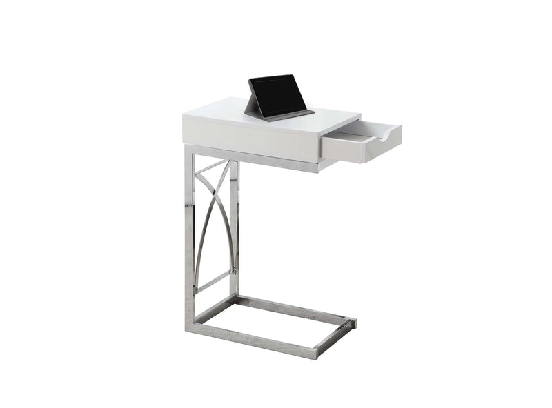 Tables Small Accent Table - 15'.75" x 10'.25" x 24'.5" White, Particle Board, Drawer - Accent Table HomeRoots