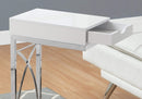 Tables Small Accent Table - 15'.75" x 10'.25" x 24'.5" White, Particle Board, Drawer - Accent Table HomeRoots