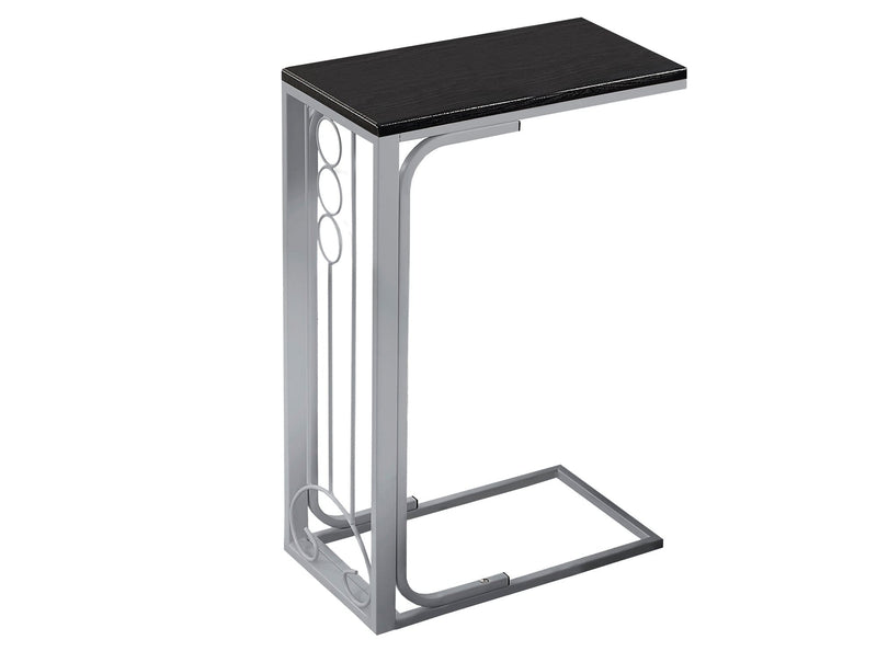 Tables Small Accent Table - 16" x 9" x 24'.5" Black/Silver, MDF and Metal - Accent Table HomeRoots