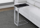 Tables Small Accent Table - 16" x 9" x 24'.5" Black/Silver, MDF and Metal - Accent Table HomeRoots