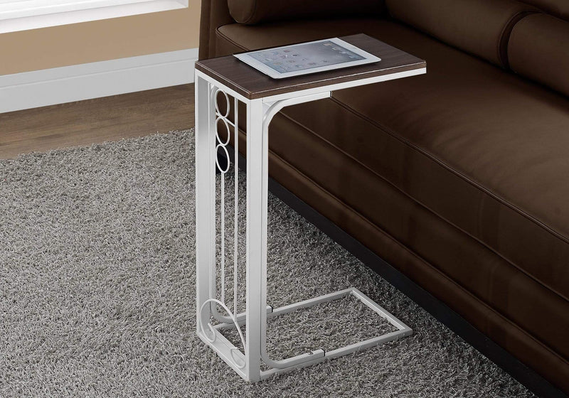 Tables Small Accent Table - 16" x 9" x 24'.5" Cherry/White, MDF Top and Metal Base - Accent Table HomeRoots