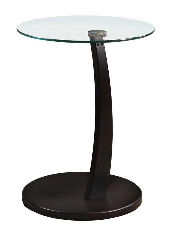 Tables Small Accent Table - 17'.75" x 17'.75" x 24" Cappuccino, Particle Board, Tempered Glass - Accent Table HomeRoots