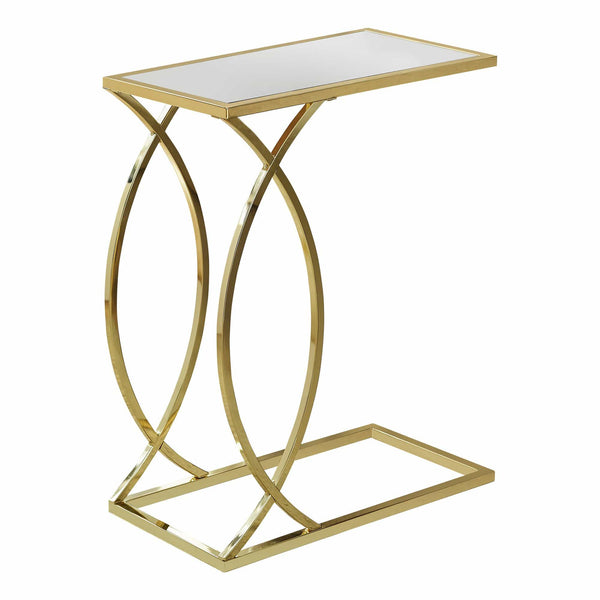 Tables Small Accent Table - 18'.25" x 10'.25" x 24" Gold, Metal, Glass - Accent Table HomeRoots