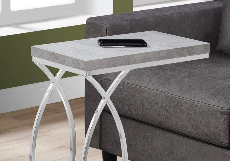 Tables Small Accent Table - 18'.25" x 10'.25" x 25" Grey, Mdf, Laminate, Metal - Accent Table HomeRoots