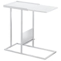 Tables Small Accent Table - 23'.75" x 12" x 23'.75" White, Metal, Mdf - Accent Table with Magazine Rack HomeRoots