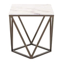 Tables Small End Tables - 20.1" X 20.1" X 21.7" Stone And A. Brass Faux End Table HomeRoots