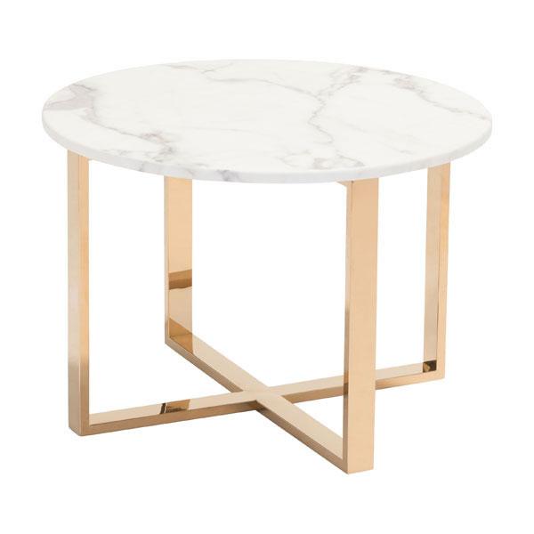 Tables Small End Tables - 24" X 24" X 16.9" Stone And Gold Faux End Table HomeRoots