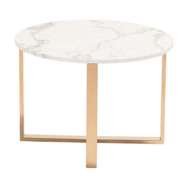 Tables Small End Tables - 24" X 24" X 16.9" Stone And Gold Faux End Table HomeRoots