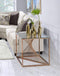 Tables Small End Tables - 24" X 24" X 24" Brushed Copper And Clear Glass End Table HomeRoots