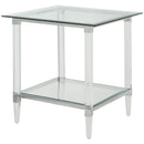 Tables Small End Tables - 24" X 24" X 24" Chrome, Clear Acrylic And Glass End Table HomeRoots