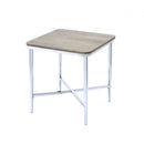 Tables Small End Tables - 24" X 24" X 24" Gray Oak And Chrome Metal Tube End Table HomeRoots