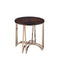 Tables Small End Tables - 24" X 24" X 24" Walnut And Champagne Metal End Table HomeRoots