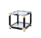 Tables Small End Tables - 25" X 24" X 25" White Brushed Gold And Clear Glass End Table HomeRoots