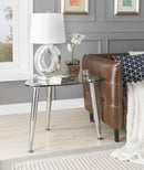 Tables Small End Tables - 30" X 24" X 23" Chrome And Clear Glass End Table HomeRoots