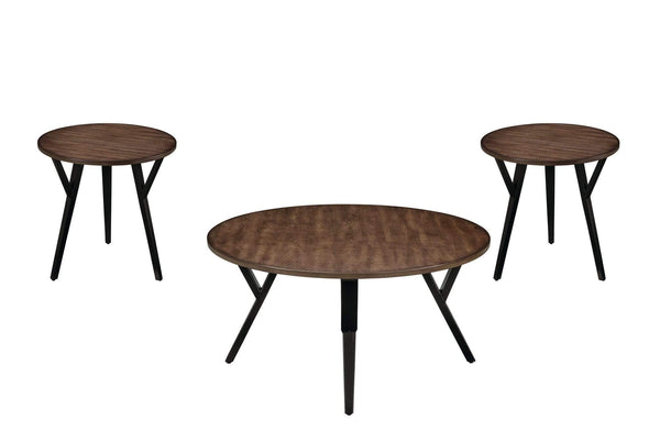 Tables Small End Tables - 36" X 36" X 18" 3pc Oak And Black Coffee And End Table Set HomeRoots