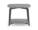 Tables Small Side Table - Side Table Gray Oak Top And Panel With Black Powder Coated Metal Base HomeRoots