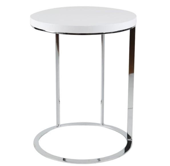 Tables Small Side Table - Side Table White Top Chrome Frame HomeRoots