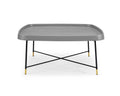 Tables Smart Coffee Table - 35" X 35" X 16" Gray Oak Stainless Steel Coffee Table HomeRoots