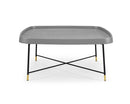 Tables Smart Coffee Table - 35" X 35" X 16" Gray Oak Stainless Steel Coffee Table HomeRoots