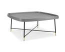 Tables Smart Coffee Table - 35" X 35" X 16" Gray Oak Stainless Steel Coffee Table HomeRoots