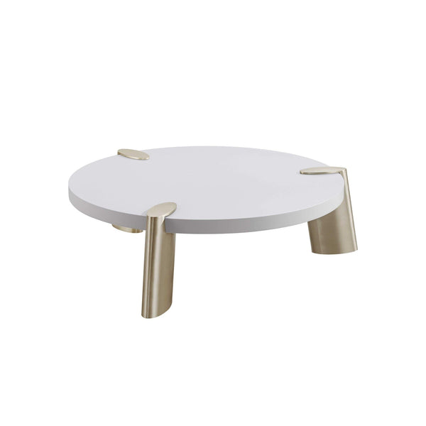 Tables Smart Coffee Table - 40" X 40" X 13" Walnut Veneer Stainless Steel Coffee Table HomeRoots
