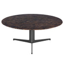 Tables Smart Coffee Table - 47.25" X 23.63" X 13.78" Round Coffee Table in Emperador Marble and Matte Dark Gray HomeRoots