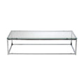 Tables Smart Coffee Table - 47.8" X 24" X 12" Rectangle Coffee Table in Clear Glass with Chrome Base HomeRoots