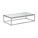 Tables Smart Coffee Table - 47.8" X 24" X 12" Rectangle Coffee Table in Clear Glass with Chrome Base HomeRoots