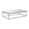 Tables Smart Coffee Table - 47.8" X 24" X 12" Rectangle Coffee Table in Clear Glass with Chrome Base HomeRoots