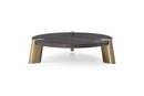 Tables Smart Coffee Table - 48" X 48" X 13" Wengee Veneer Stainless Steel Coffee Table HomeRoots